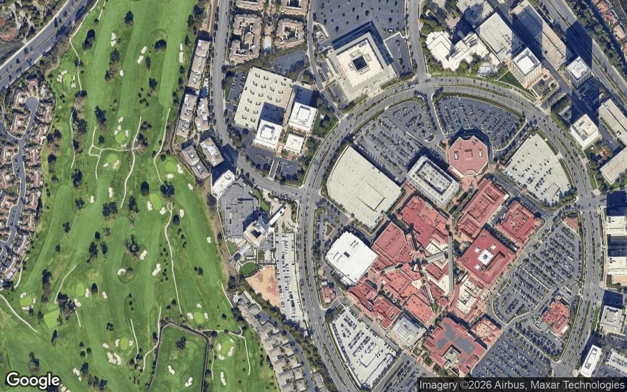 Satellite aerial view of Granville in Newport Beach, California, showing the neighborhood's streets and surroundings.