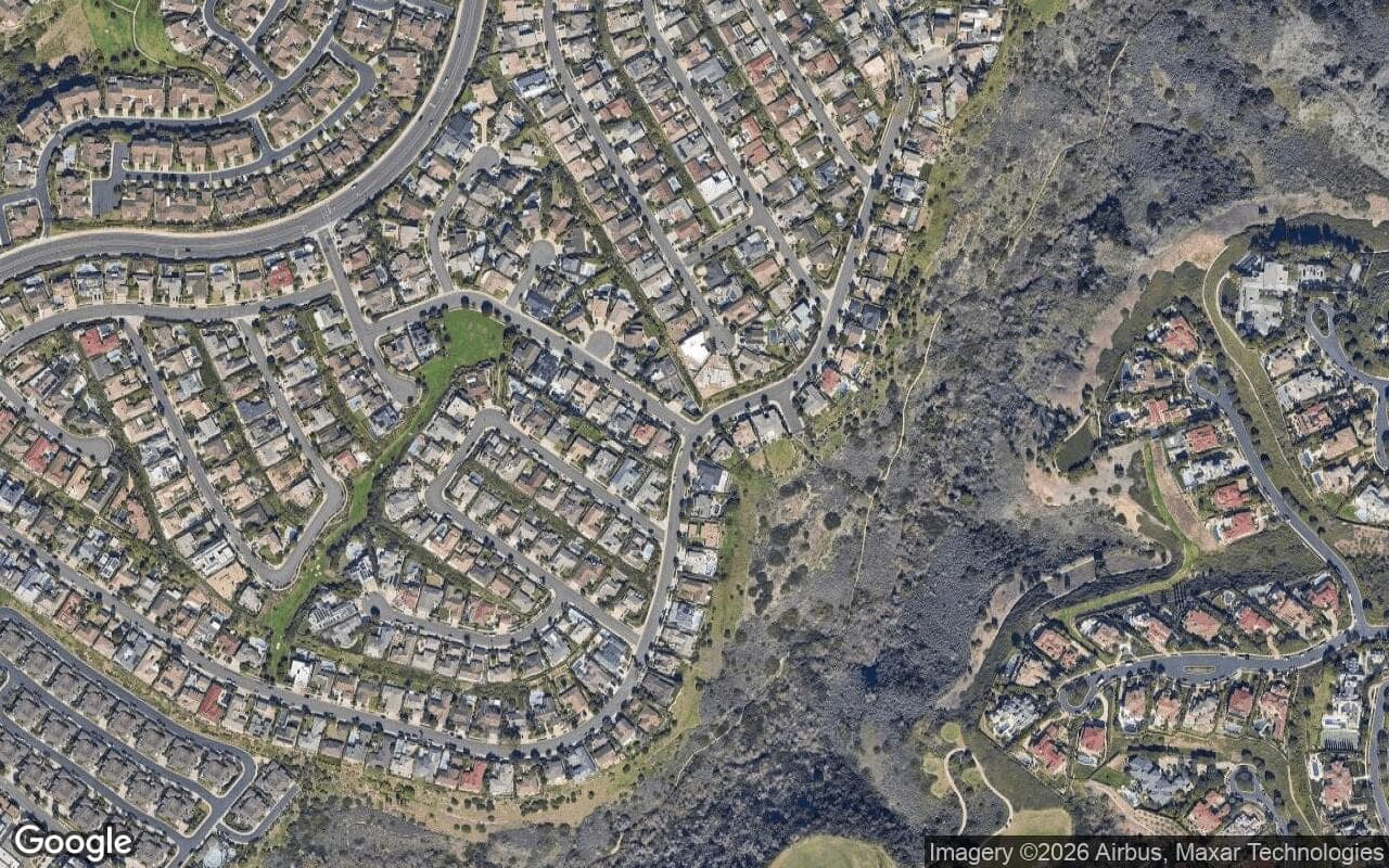 Satellite aerial view of Sandcastle in Corona del Mar, California, showing the neighborhood's streets and surroundings.