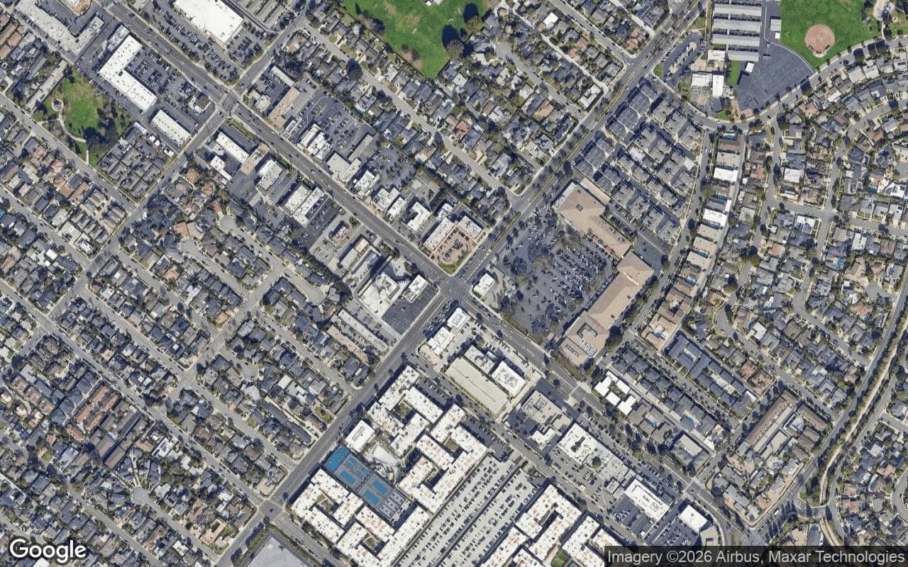 Satellite aerial view of Westcliff West in Newport Beach, California, showing the neighborhood's streets and surroundings.